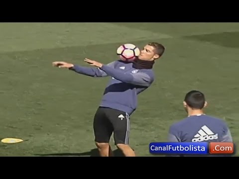 شاهد رونالدو يستعرض مهاراته في تدريبات ريال مدريد مع رودريغيز